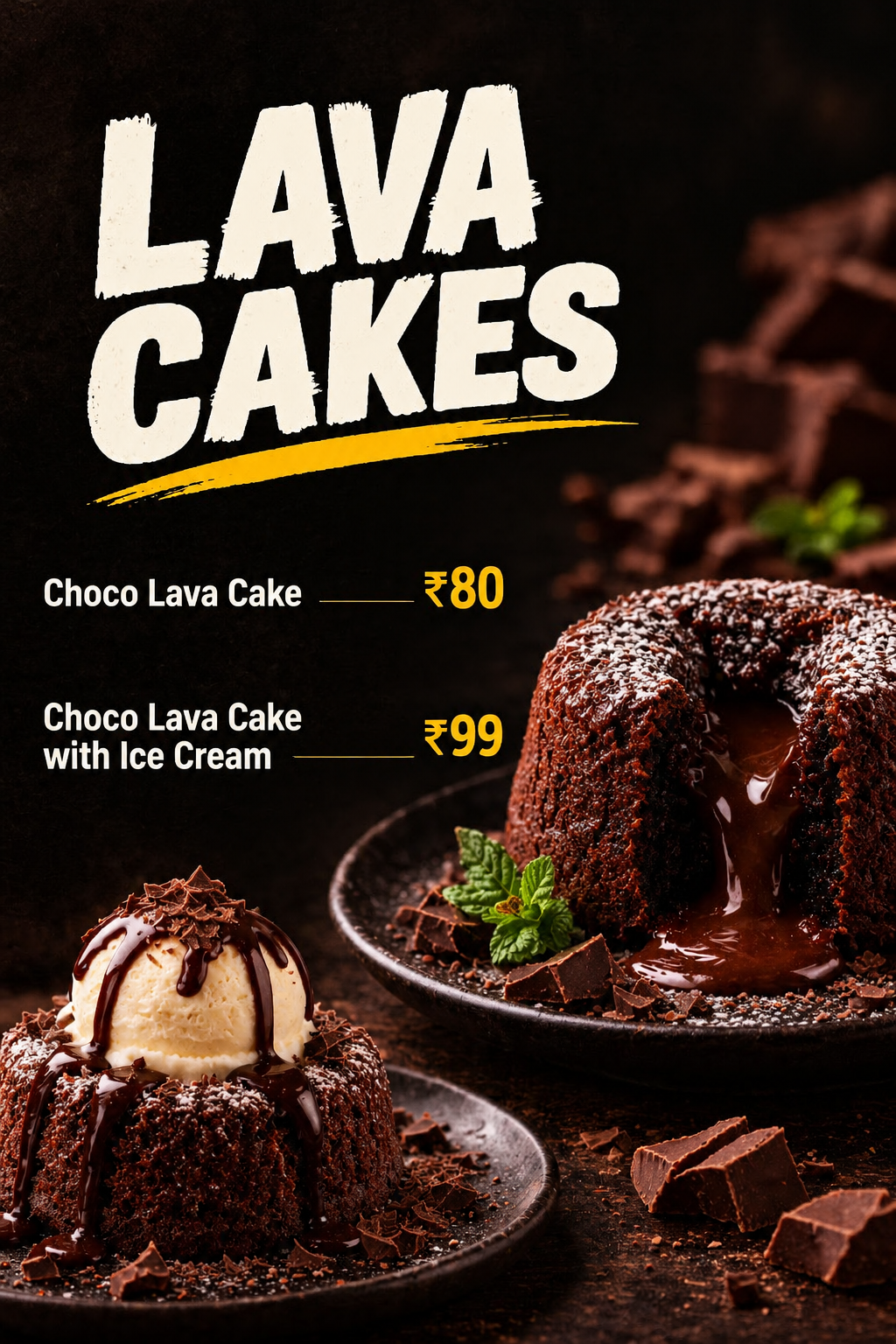 Lava Cakes Menu