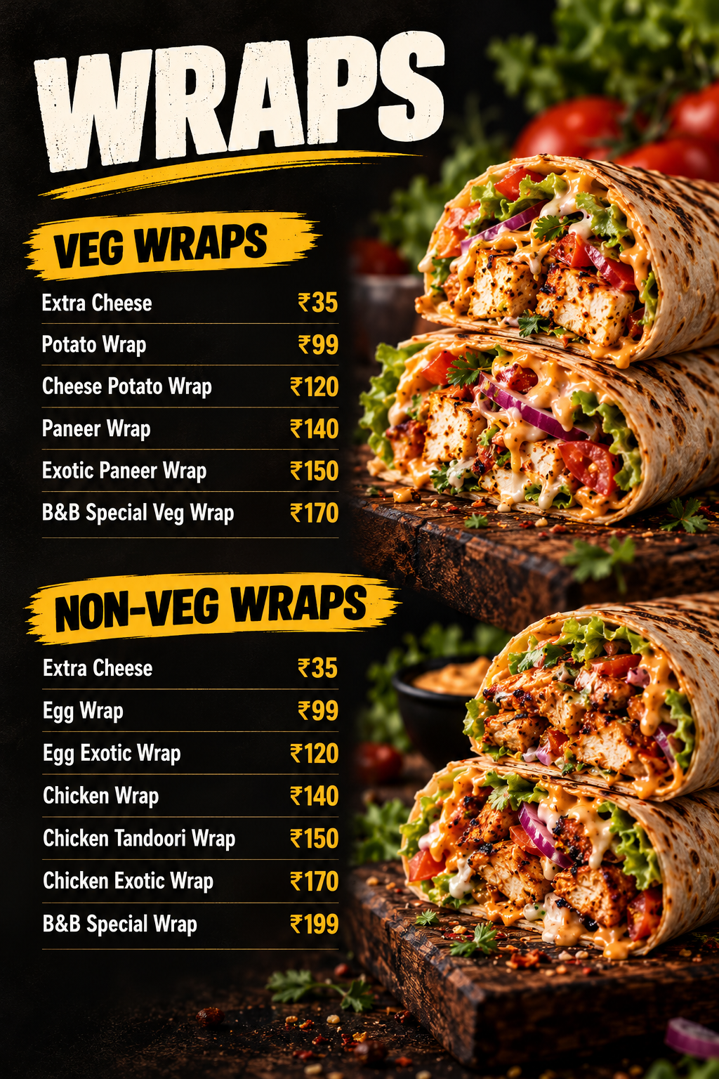 Wraps Menu